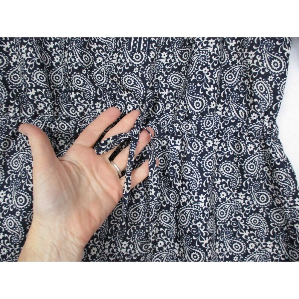 Ann Taylor LOFT Romper Womens 00P Blue Paisley Shorts Roll Tab Top XSP XS Petite - Picture 6 of 16